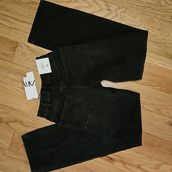 Zara The High Rise Straight in Black Jean's Denim Size 0 32 - Picture 4 of 8